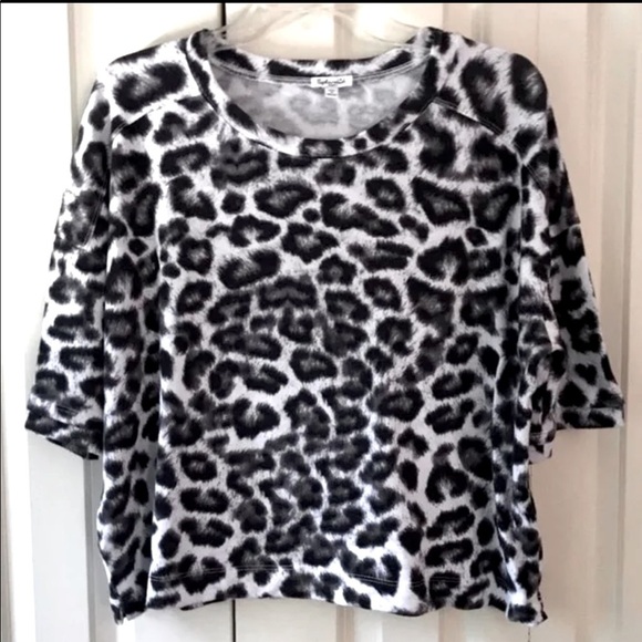 SPLENDID White Leopard Soft Knit Crop Top NWOT - Picture 1 of 7